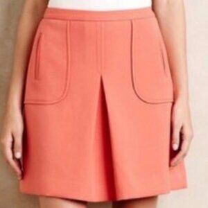 Maeve | Pink Cheri Classic Basic Zipper Pleated Mini Skirt